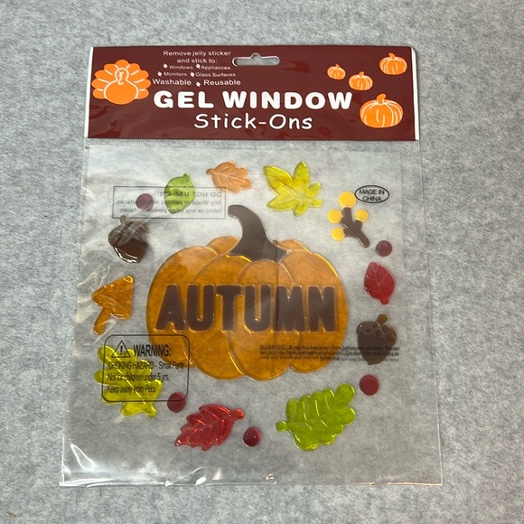 Fall Window Gel Clings (3 packs) Leaves & Acorns, Welcome Fall, Autumn Pumpkin - Picture 4 of 9
